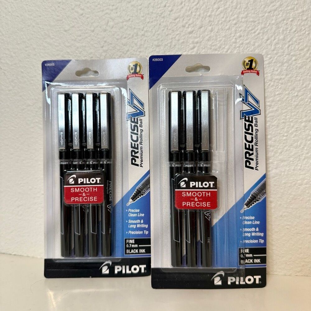 Pilot Precise V7 Premium Rolling Ball Fine .7mm Ink Pen Lot of 7